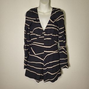 Anthro C/MEO Collective Do It Now Outline Cut Out Sleeves Romper size XSmall